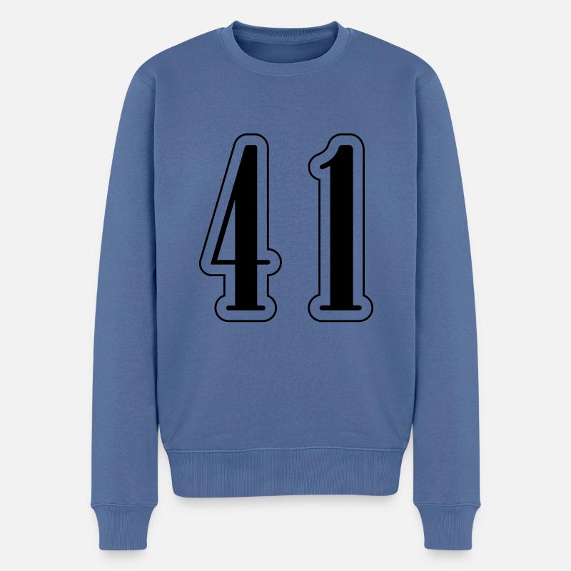 41 Zahl symbol - Männer Premium Bio Pullover - Taubenblau