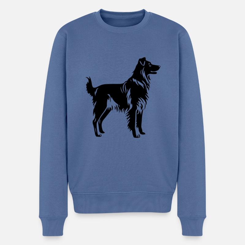 Australian Shepherd Hund Symbol - Männer Premium Bio Pullover - Taubenblau