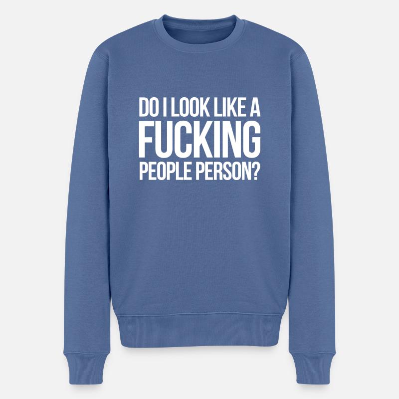 Funny - Männer Premium Bio Pullover - Taubenblau