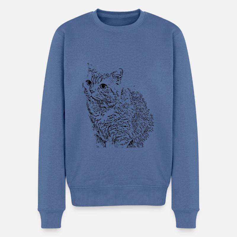 britisch Kurzhaar Katze Katze schwarz Katzen - Männer Premium Bio Pullover - Taubenblau