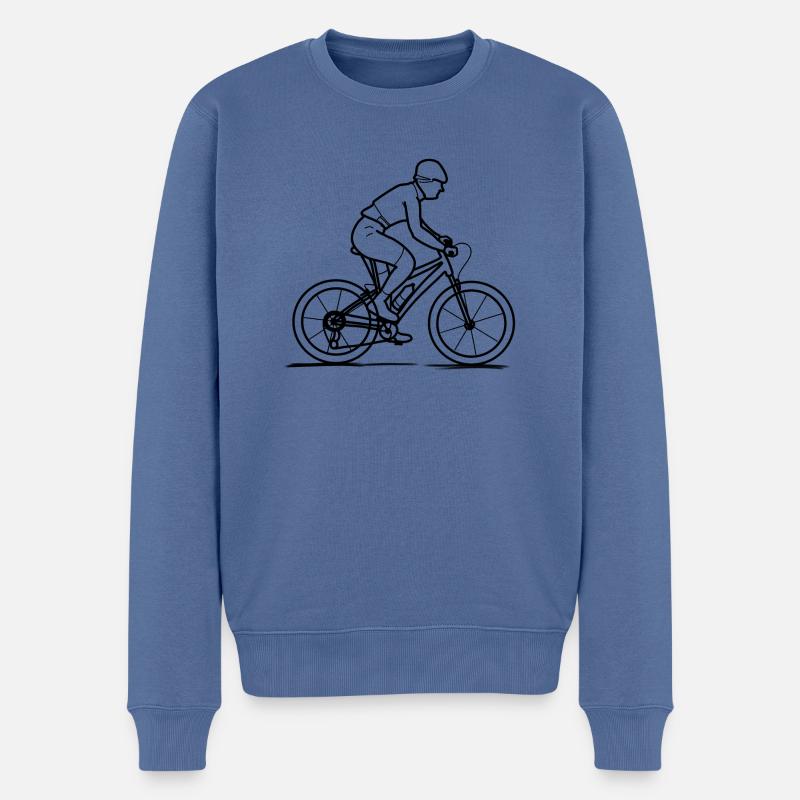 vélo bicycle 2 - Pull Premium bio Homme - bleu pigeon