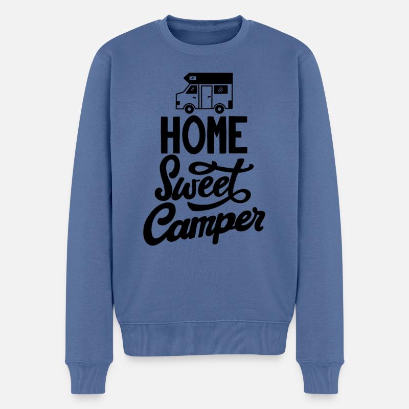 Wohnmobil Spruch Home Sweet Camper - Männer Premium Bio Pullover - Taubenblau