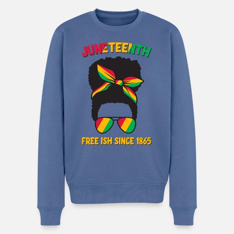 Juneteenth - Pull Premium bio Homme - bleu pigeon