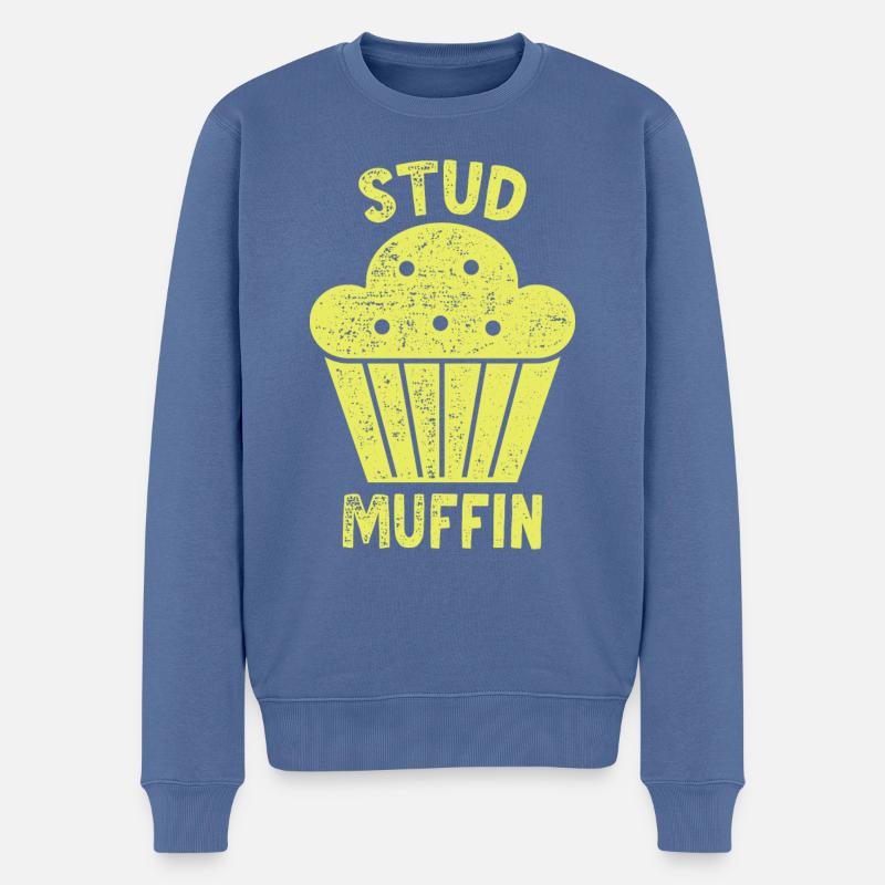 Stud Muffin - Männer Premium Bio Pullover - Taubenblau