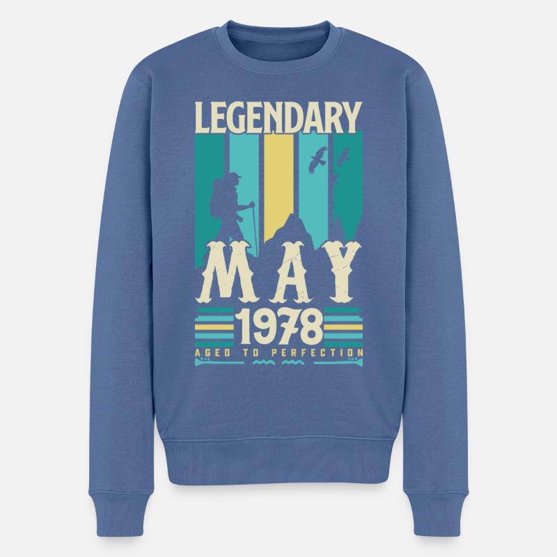 Mai 1978 Jubiläumsgeschenk, Jahrgang Mai 1978. - Männer Premium Bio Pullover - Taubenblau