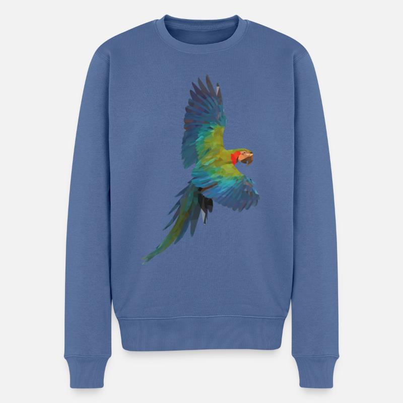 Papagei - Männer Premium Bio Pullover - Taubenblau