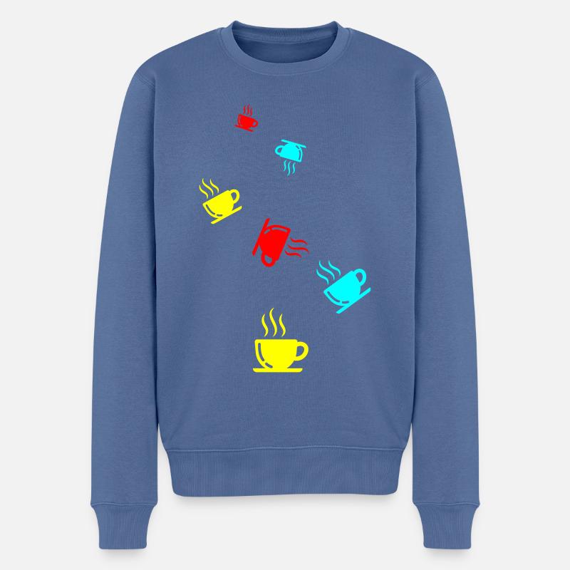 Kaffeetasse - Männer Premium Bio Pullover - Taubenblau