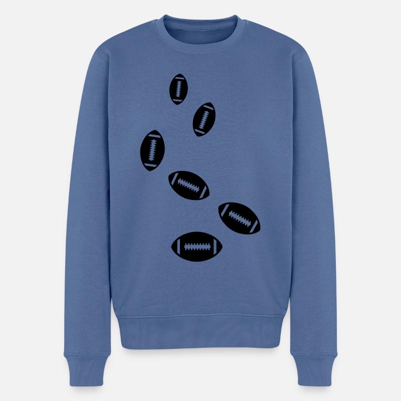 Icône de l’icône Football - Pull Premium bio Homme - bleu pigeon