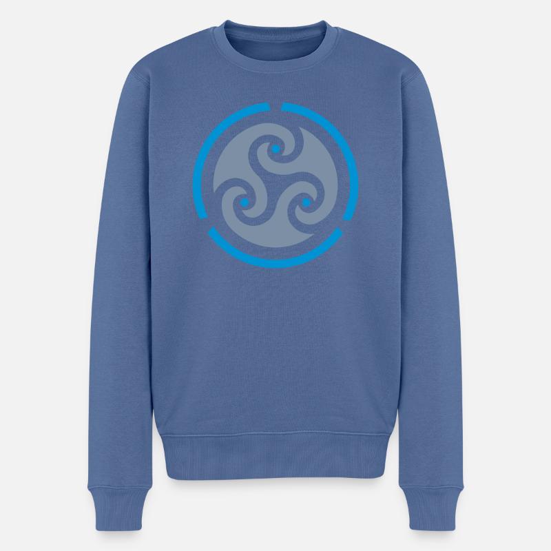 sea logo - Männer Premium Bio Pullover - Taubenblau