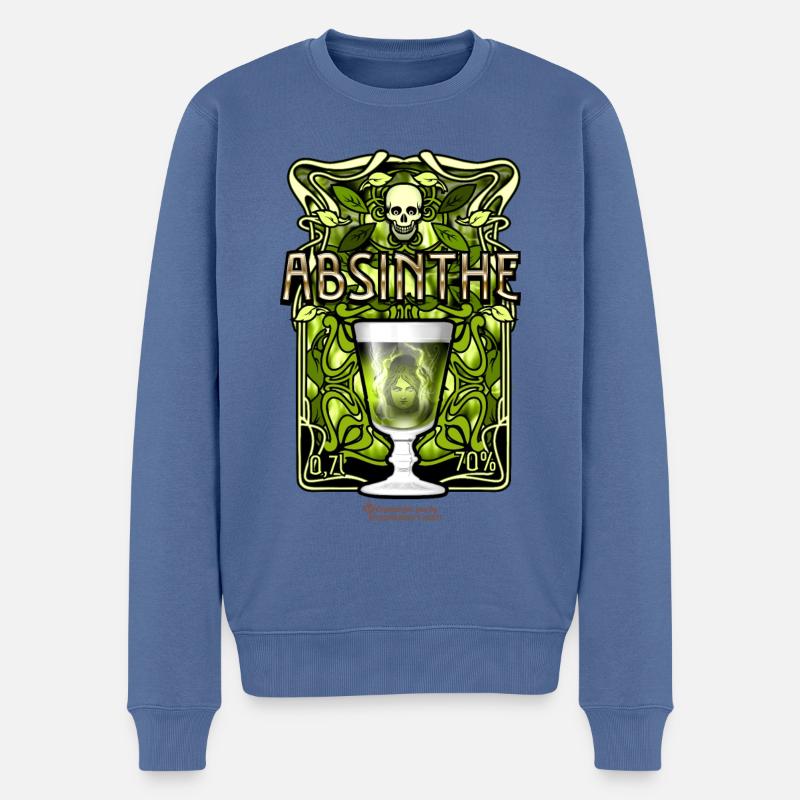 Absinthe Jugendstil Look Design - Männer Premium Bio Pullover - Taubenblau