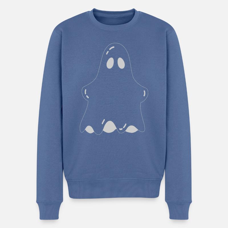 FANTÔME BOO - Pull Premium bio Homme - bleu pigeon