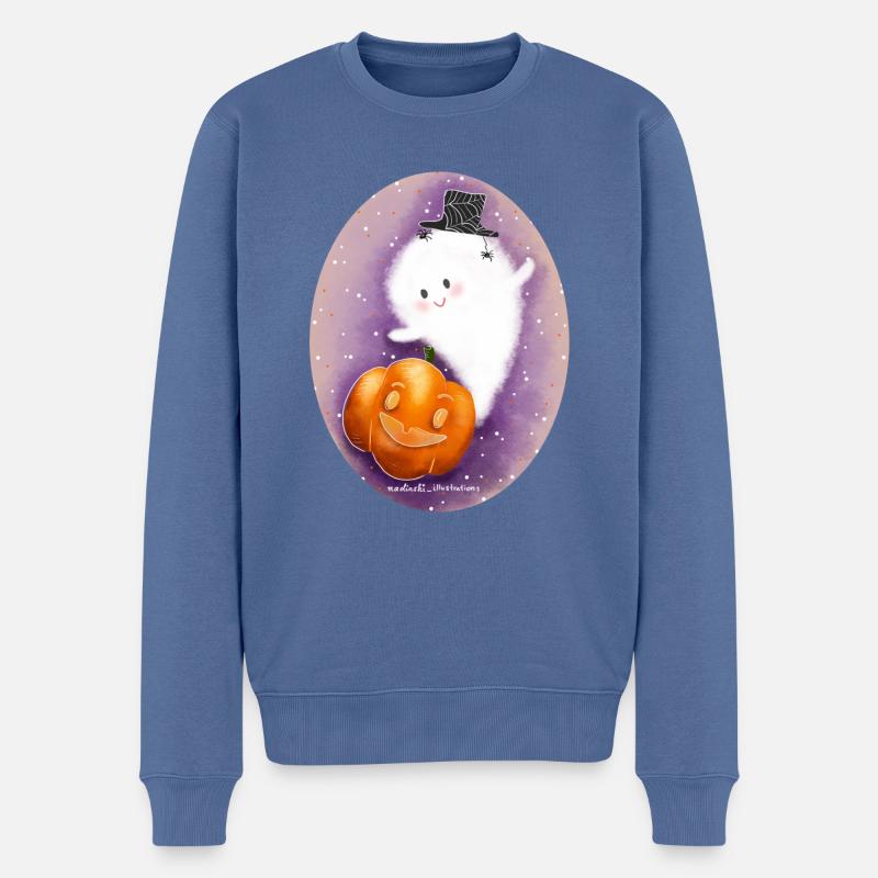Joyeux Halloweenween - Pull Premium bio Homme - bleu pigeon