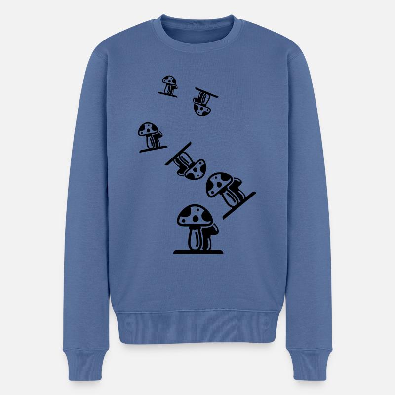 Symbole des champignons - Pull Premium bio Homme - bleu pigeon