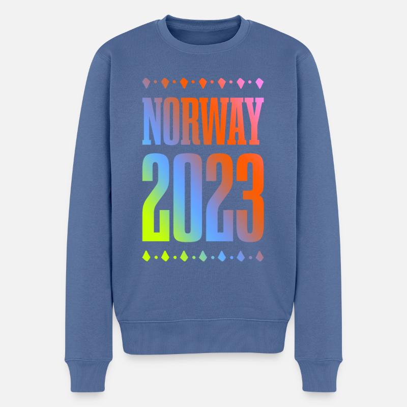Norway 2023 - Männer Premium Bio Pullover - Taubenblau