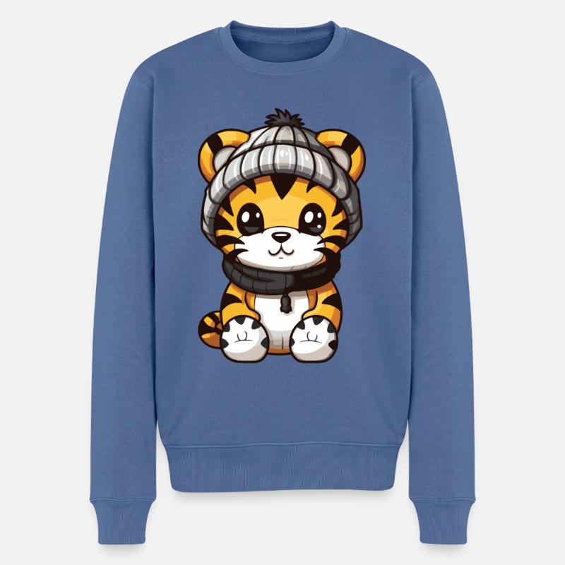 Bande dessinée Tiger Winter - Pull Premium bio Homme - bleu pigeon