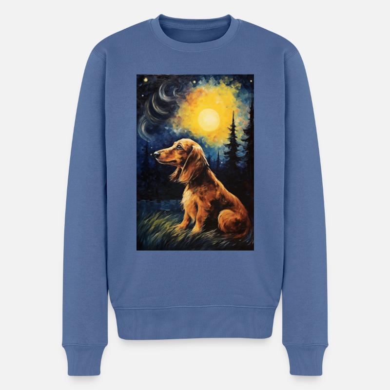 Dackel - Männer Premium Bio Pullover - Taubenblau