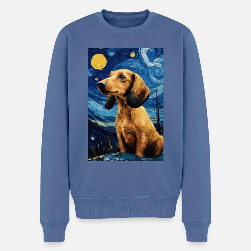 Dackel - Männer Premium Bio Pullover - Taubenblau