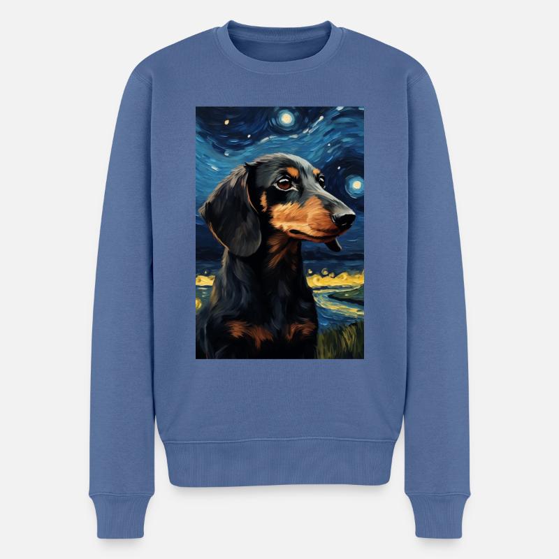 Teckel - Pull Premium bio Homme - bleu pigeon