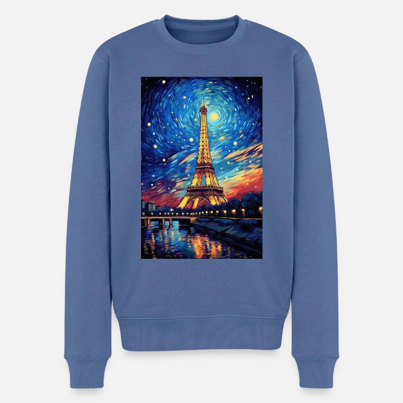 Tour Eiffel - Pull Premium bio Homme - bleu pigeon