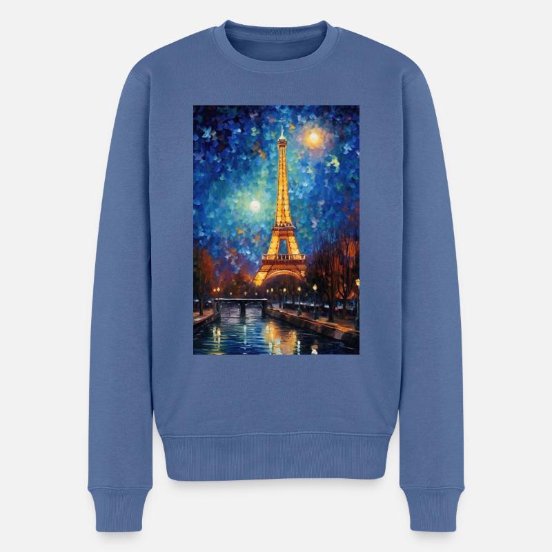 Tour Eiffel - Pull Premium bio Homme - bleu pigeon