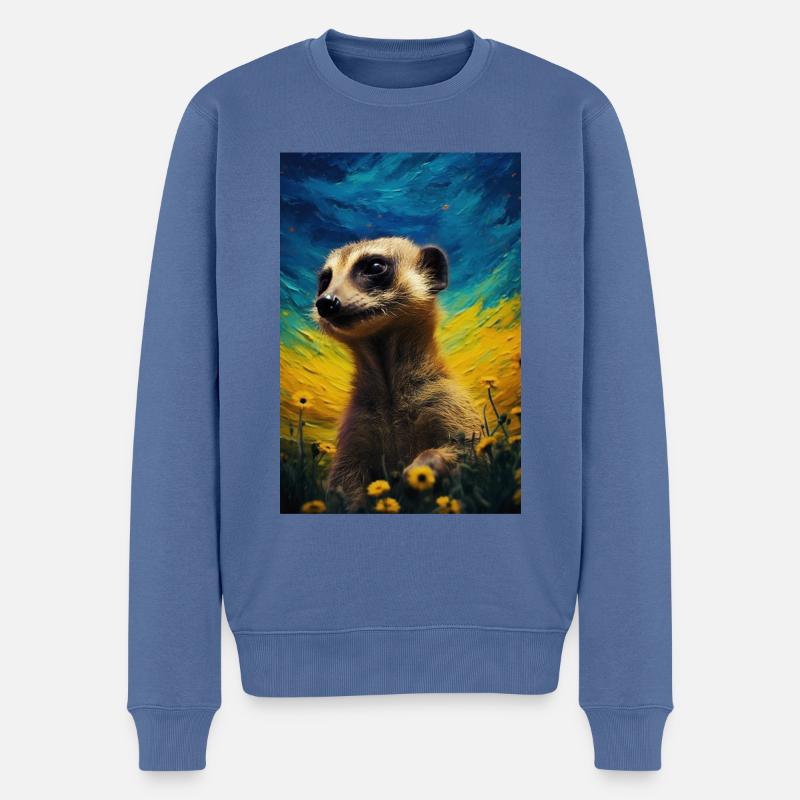 Erdmännchen - Männer Premium Bio Pullover - Taubenblau