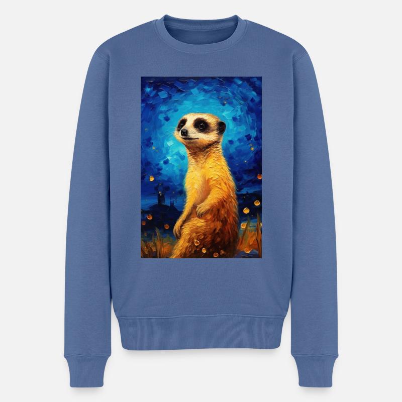 Erdmännchen - Männer Premium Bio Pullover - Taubenblau