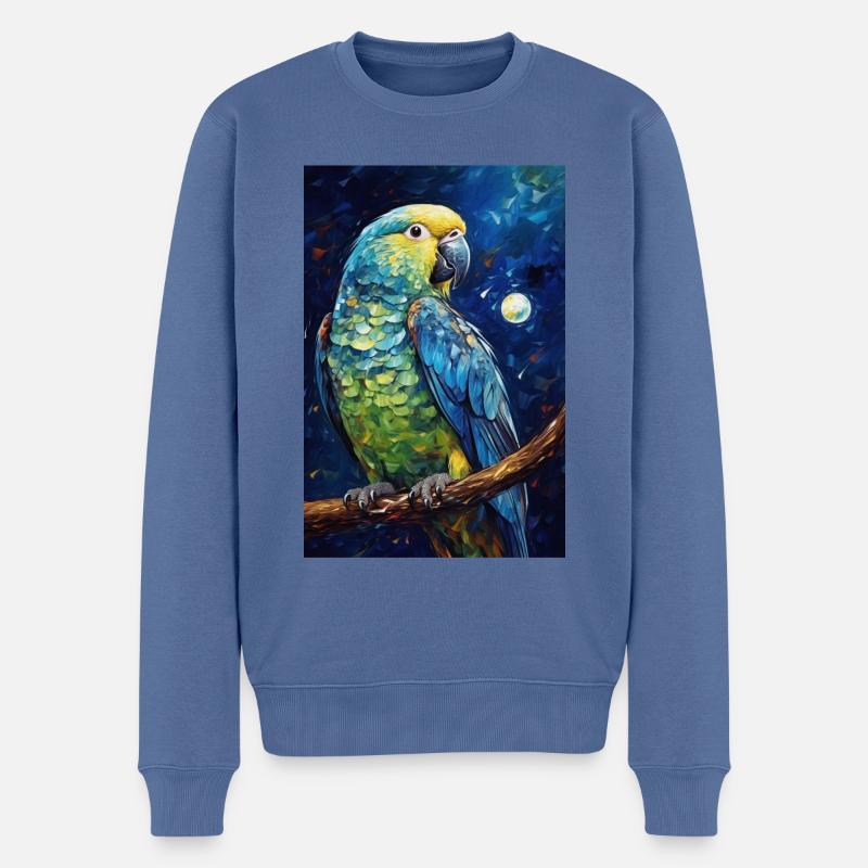 Papagei - Männer Premium Bio Pullover - Taubenblau