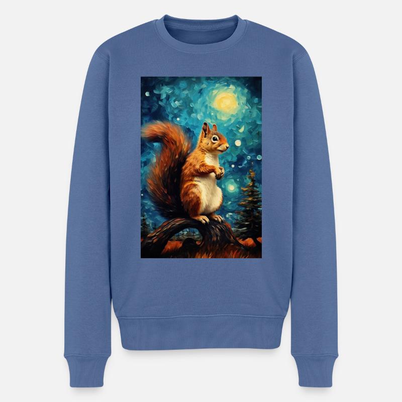 Eichhörnchen - Männer Premium Bio Pullover - Taubenblau