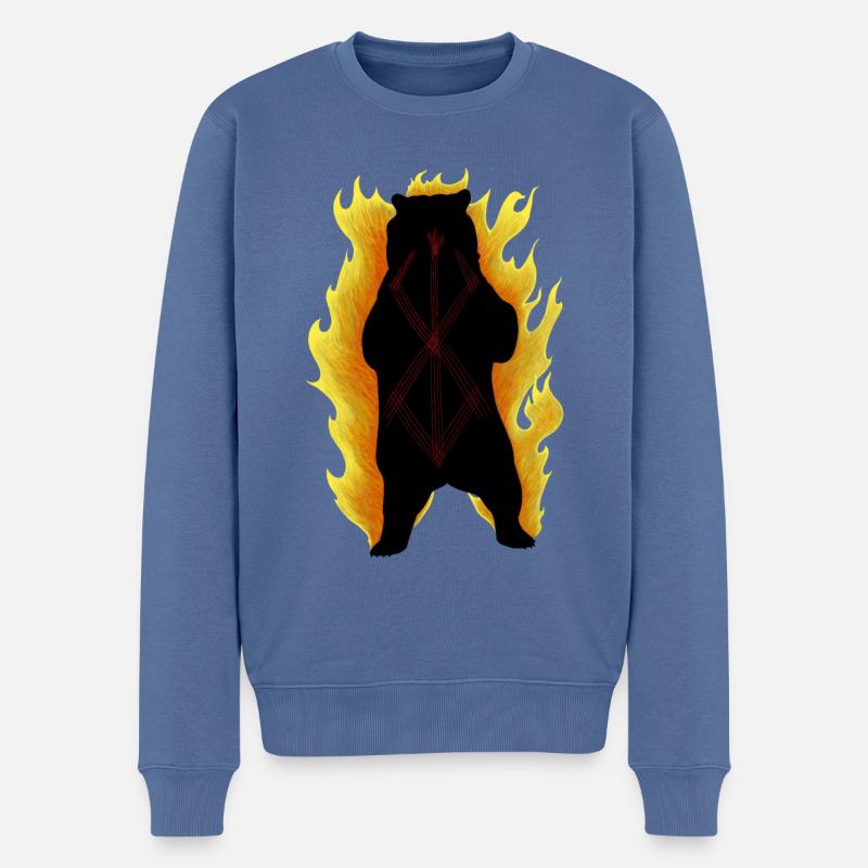 Ours Berserker - Pull Premium bio Homme - bleu pigeon