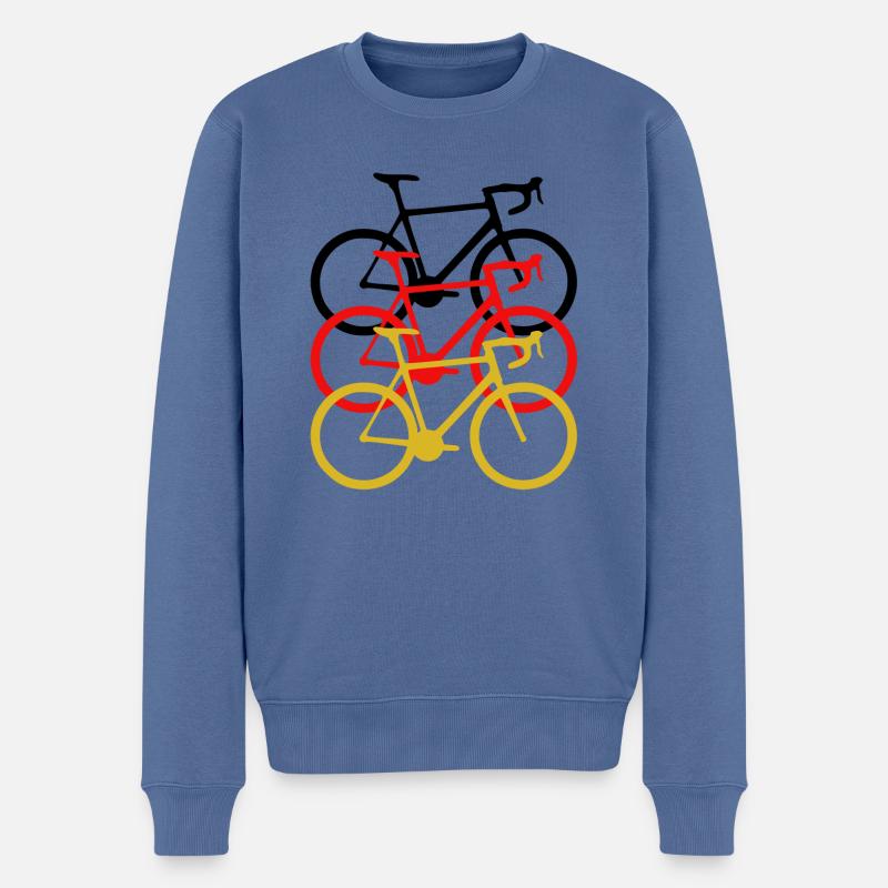Rennräder schwarz rot gold. Geschenk - Männer Premium Bio Pullover - Taubenblau