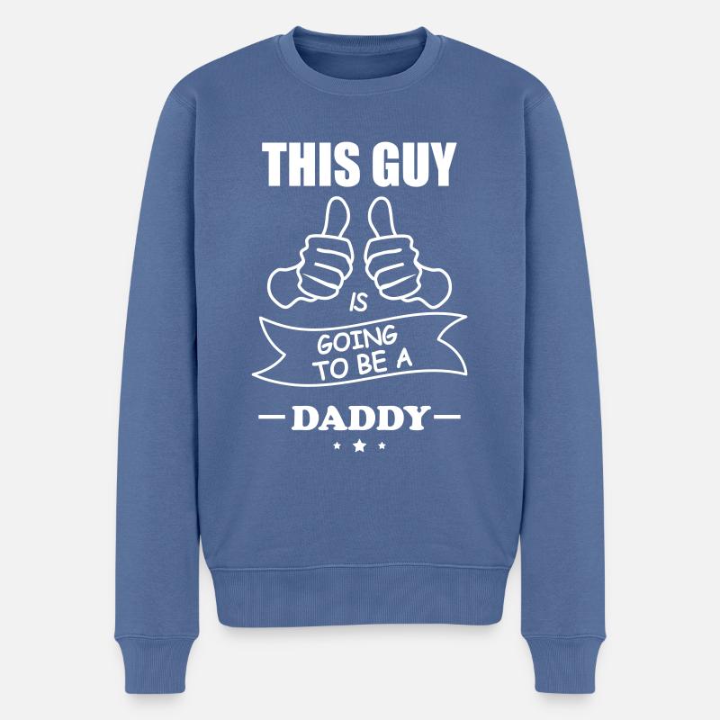 This guy is going to be a daddy - Männer Premium Bio Pullover - Taubenblau