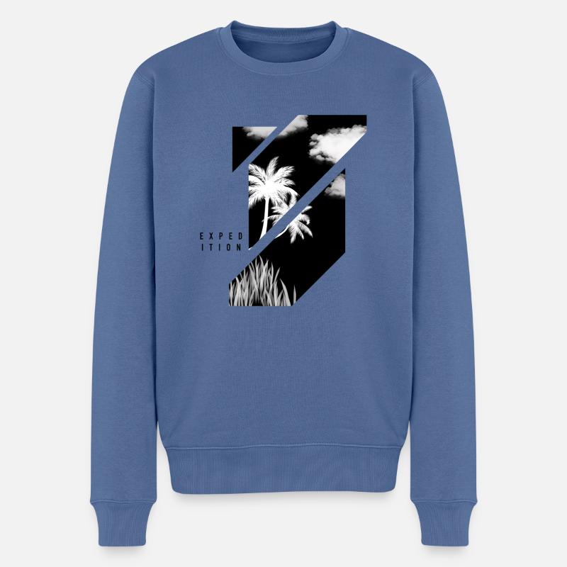 Expedition - Männer Premium Bio Pullover - Taubenblau