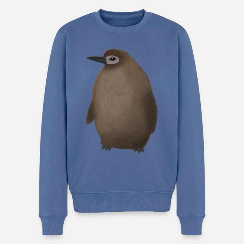 Pingouin pesto - Pull Premium bio Homme - bleu pigeon