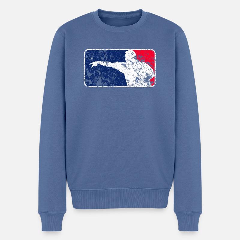 Ligue de fléchettes détruite 🎯 - Pull Premium bio Homme - bleu pigeon