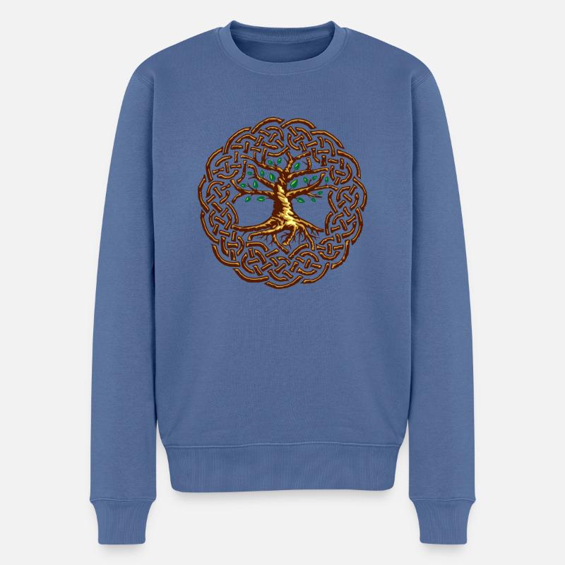 Yggdrasil - Männer Premium Bio Pullover - Taubenblau