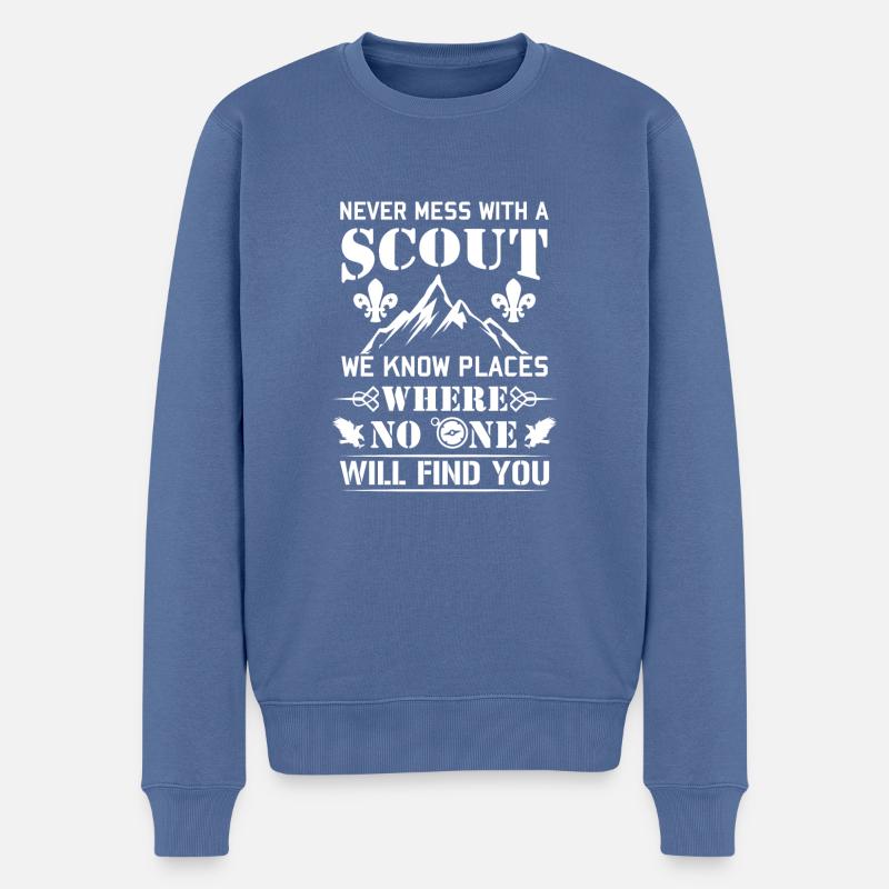 Never mess with a Scout no one will find you - Pull Premium bio Homme - bleu pigeon