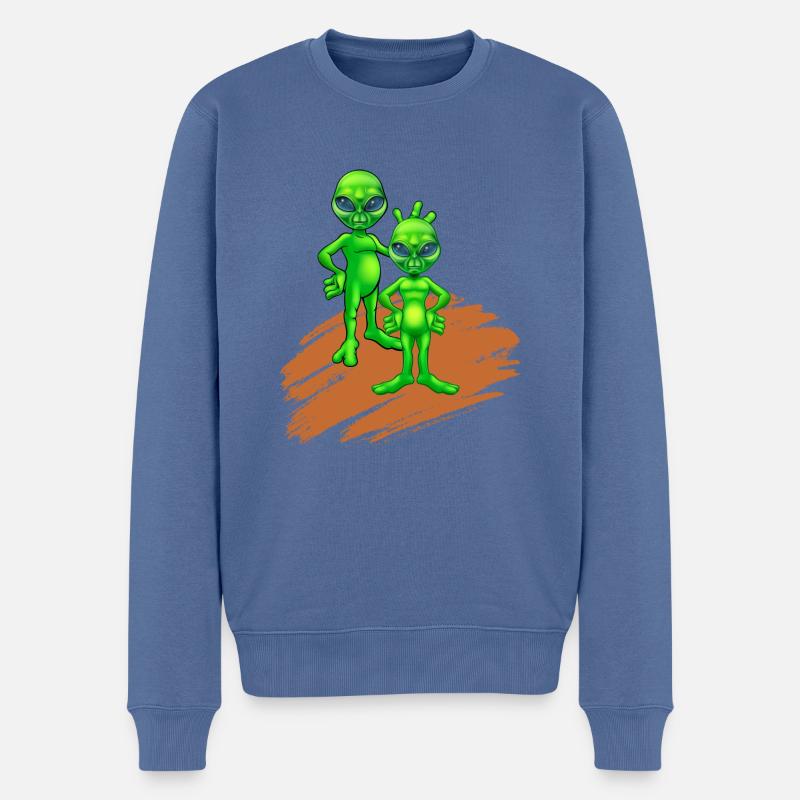 L’humour de Mars - Pull Premium bio Homme - bleu pigeon