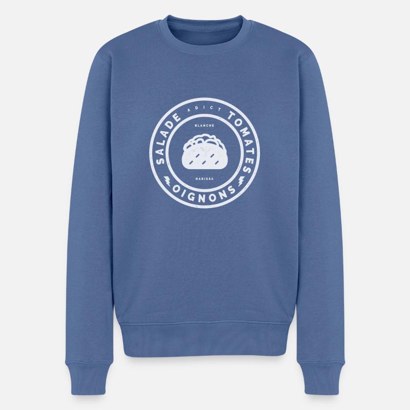 SALADE-TOMATE-OIGNONS-KEBAB - Pull Premium bio Homme - bleu pigeon