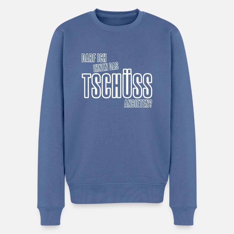 Tschüss anbieten - Männer Premium Bio Pullover - Taubenblau