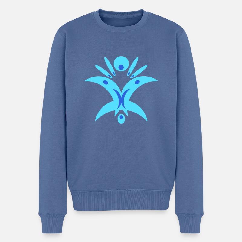 Motif N°8 - Pull Premium bio Homme - bleu pigeon