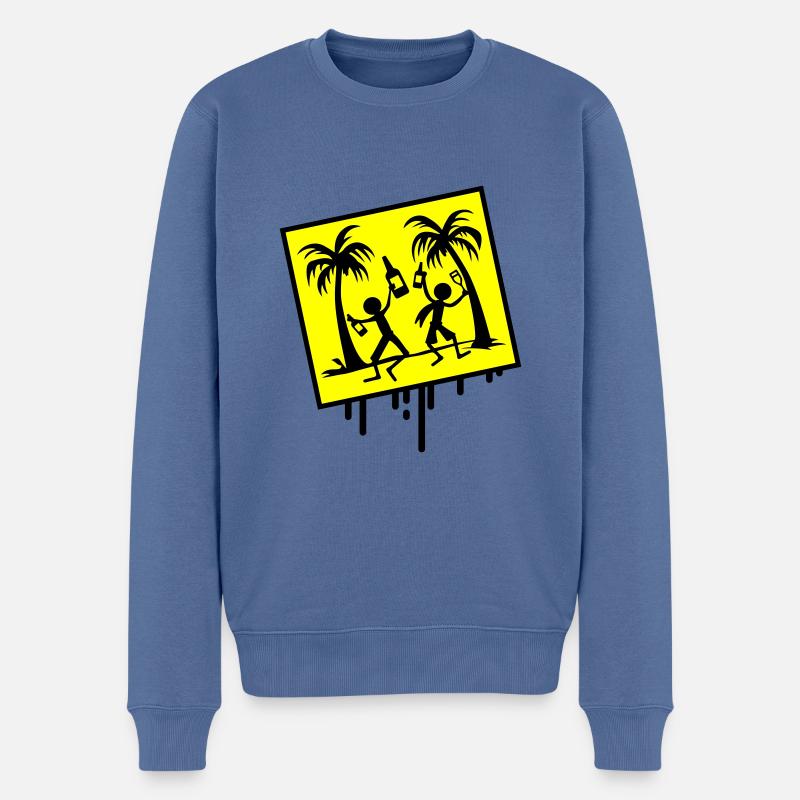 Vacances à la plage - Pull Premium bio Homme - bleu pigeon