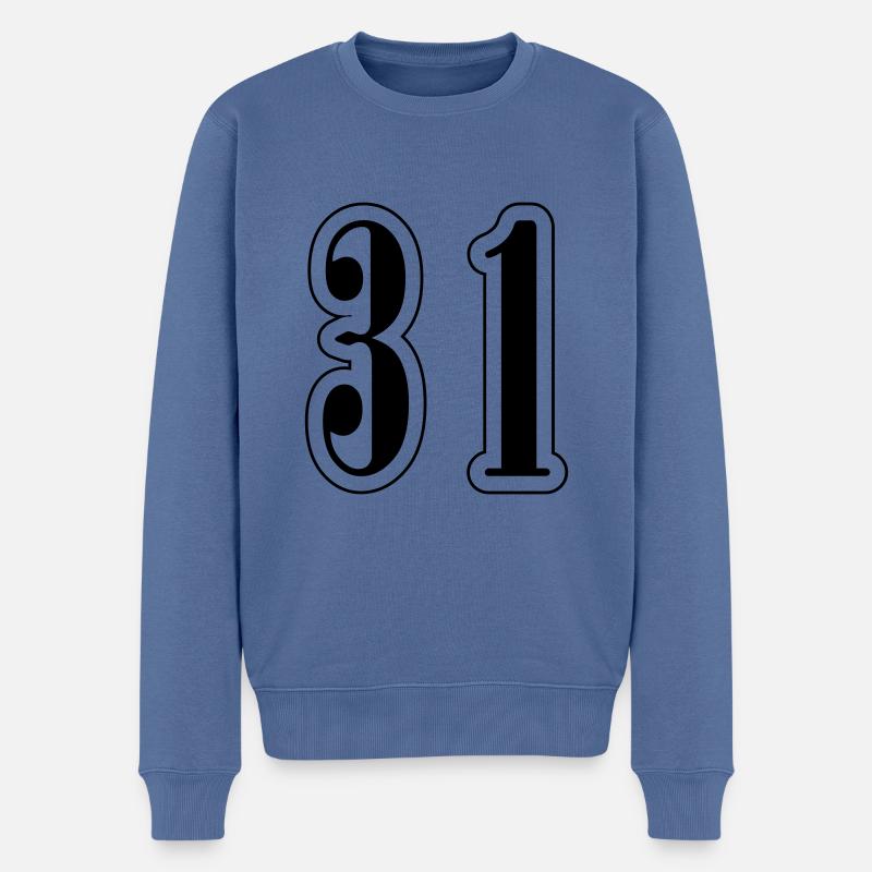 31 Symbole numérique - Pull Premium bio Homme - bleu pigeon
