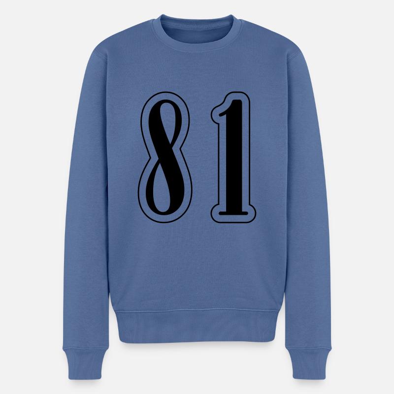 81 Zahl Symbol - Männer Premium Bio Pullover - Taubenblau