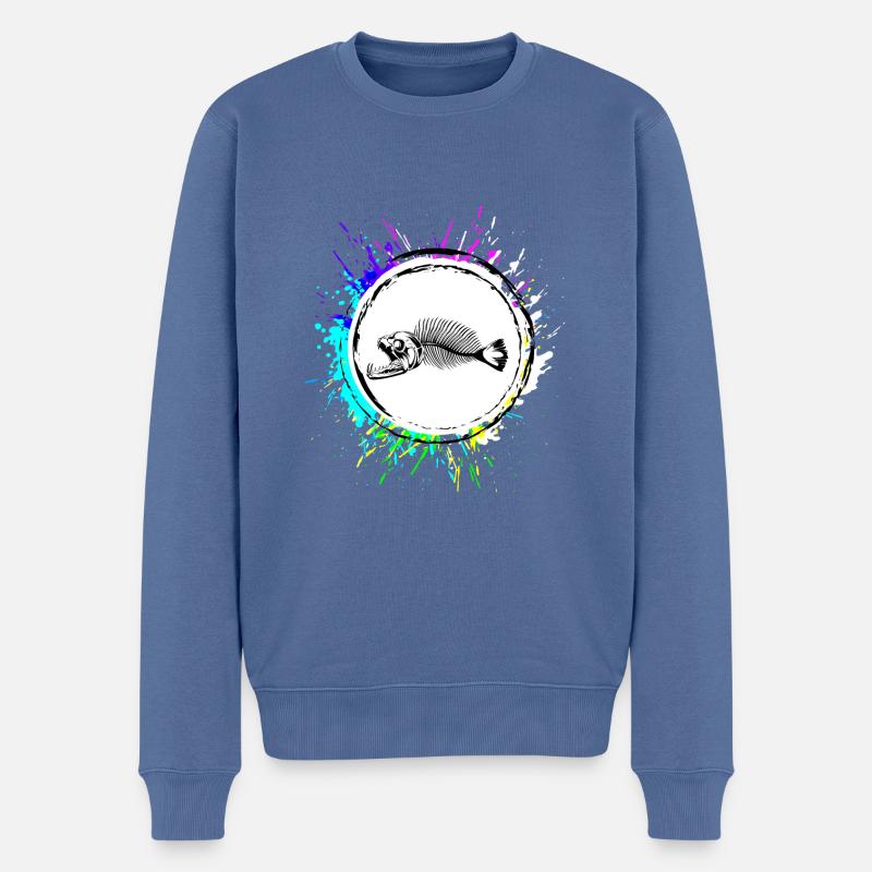 Piranha Bone Fish - Pull Premium bio Homme - bleu pigeon