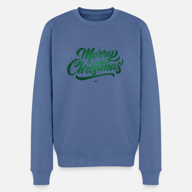 Joyeux Noël en vert - Pull Premium bio Homme - bleu pigeon