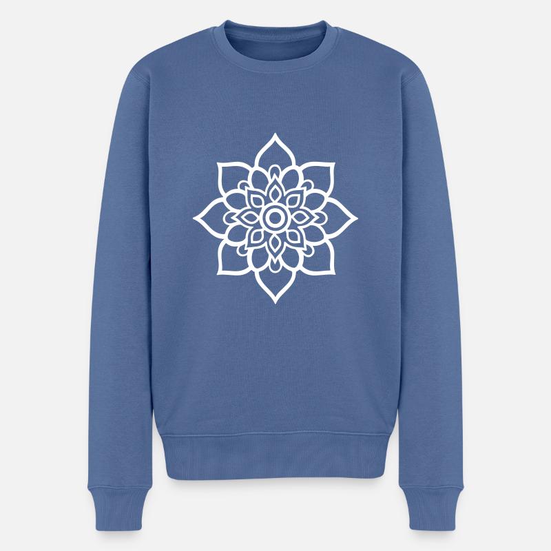 Mandala des étoiles - Pull Premium bio Homme - bleu pigeon