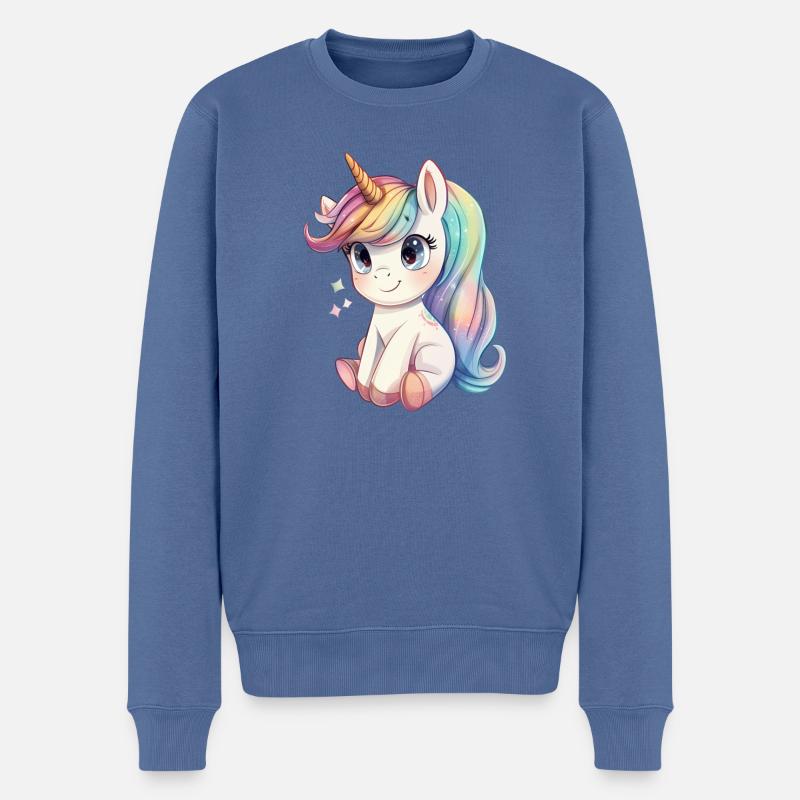licorne - Pull Premium bio Homme - bleu pigeon