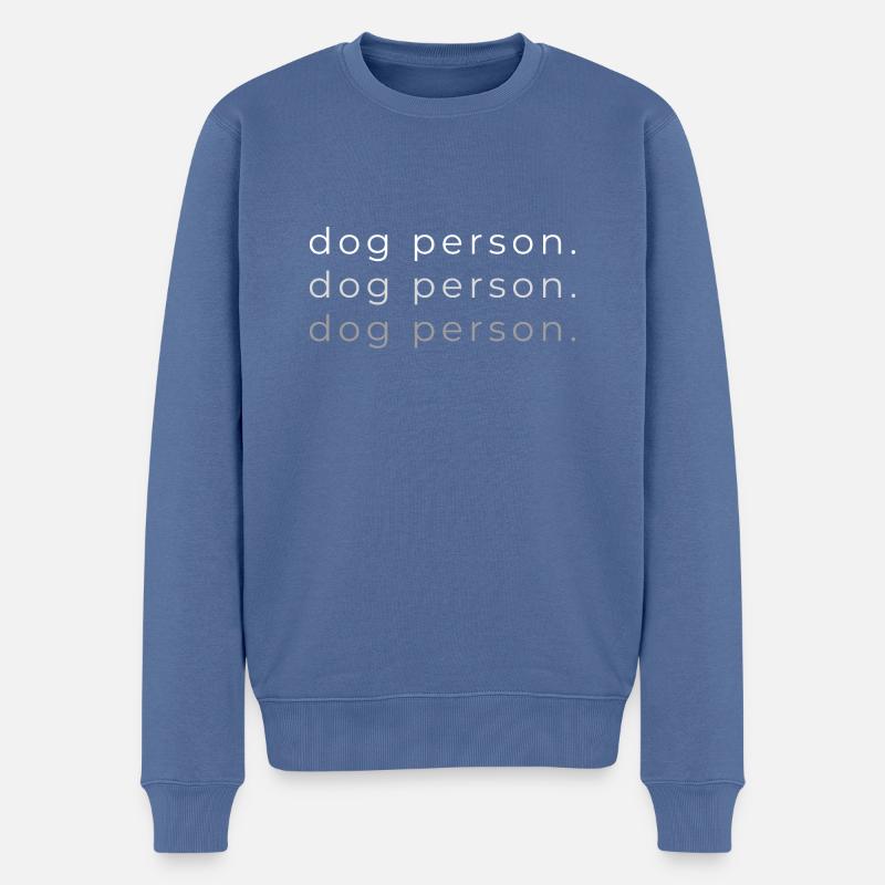 dog person. - Männer Premium Bio Pullover - Taubenblau