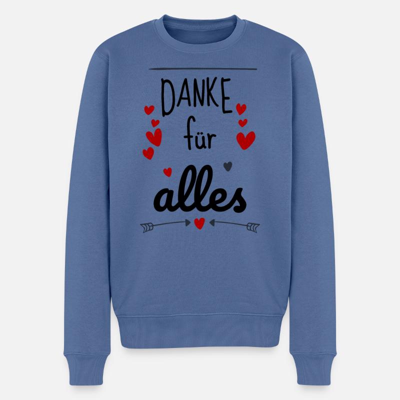 Danke für alles Dankeschön Abschied Geschenk - Männer Premium Bio Pullover - Taubenblau