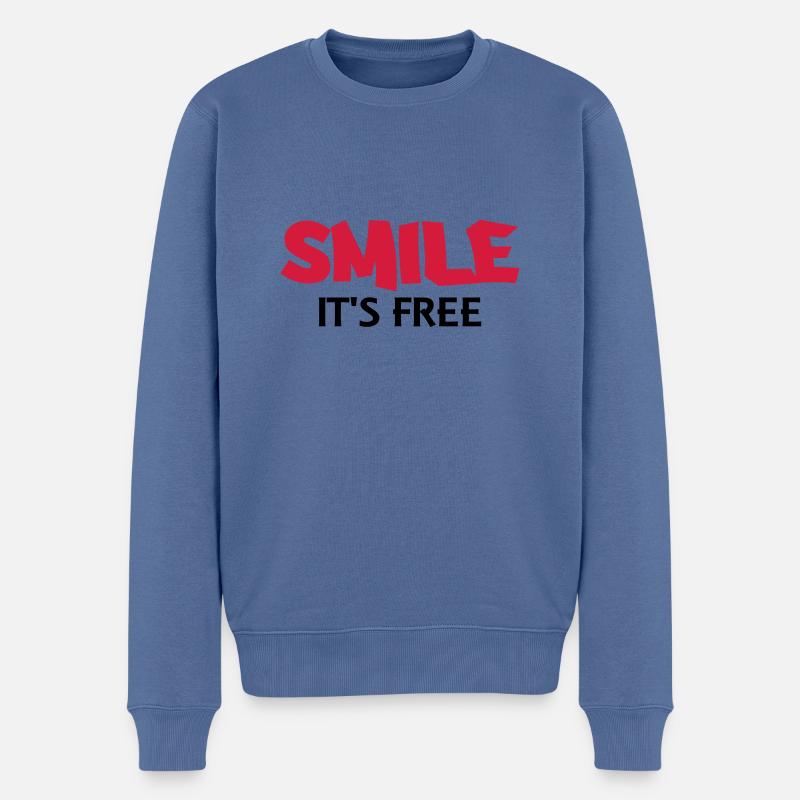 Smile It's free - Männer Premium Bio Pullover - Taubenblau